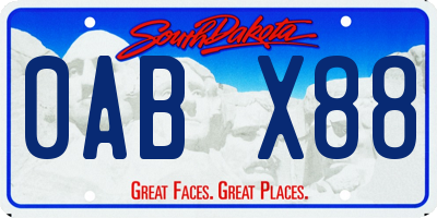 SD license plate 0ABX88