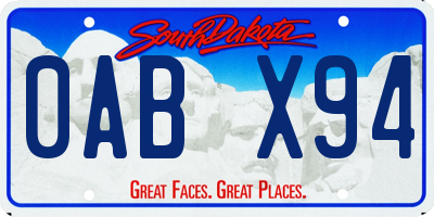 SD license plate 0ABX94