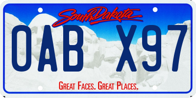 SD license plate 0ABX97