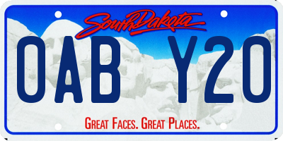 SD license plate 0ABY20