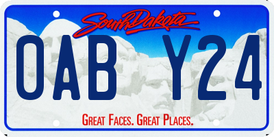 SD license plate 0ABY24