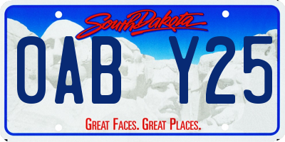 SD license plate 0ABY25