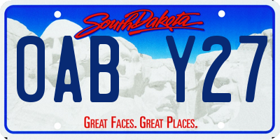 SD license plate 0ABY27