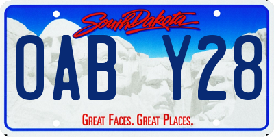 SD license plate 0ABY28