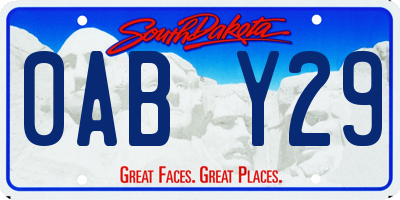 SD license plate 0ABY29