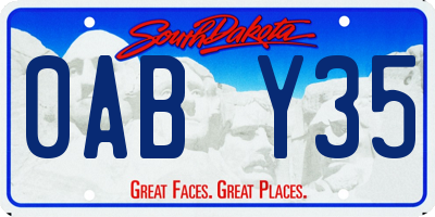 SD license plate 0ABY35