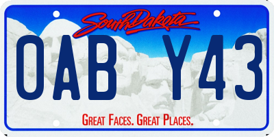 SD license plate 0ABY43