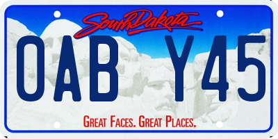 SD license plate 0ABY45