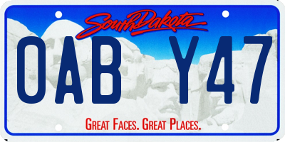 SD license plate 0ABY47