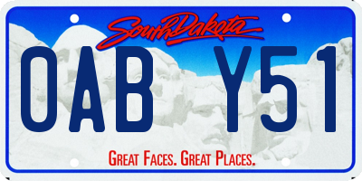 SD license plate 0ABY51