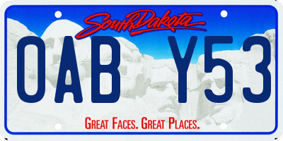 SD license plate 0ABY53