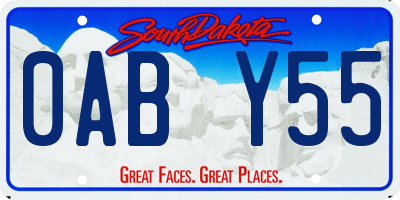 SD license plate 0ABY55