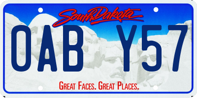 SD license plate 0ABY57