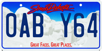 SD license plate 0ABY64