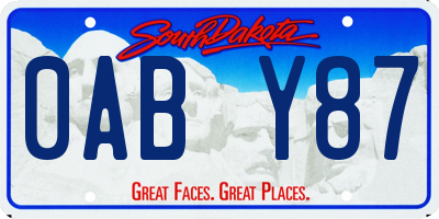 SD license plate 0ABY87