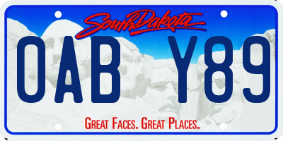 SD license plate 0ABY89