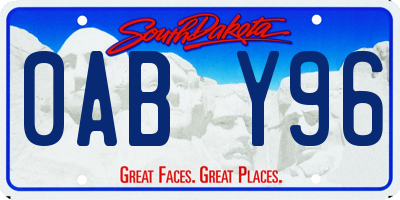 SD license plate 0ABY96