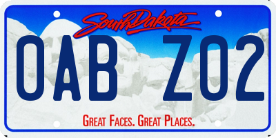 SD license plate 0ABZ02