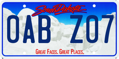 SD license plate 0ABZ07