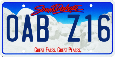 SD license plate 0ABZ16
