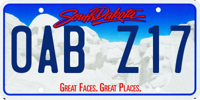 SD license plate 0ABZ17