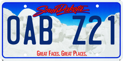 SD license plate 0ABZ21