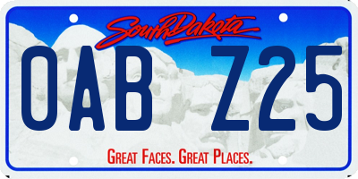 SD license plate 0ABZ25