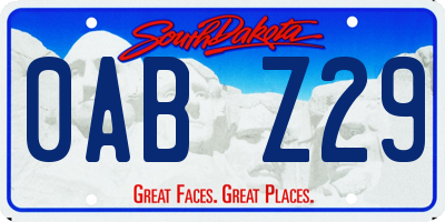 SD license plate 0ABZ29