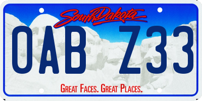 SD license plate 0ABZ33