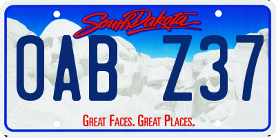 SD license plate 0ABZ37