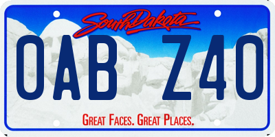 SD license plate 0ABZ40