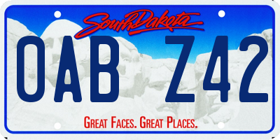 SD license plate 0ABZ42