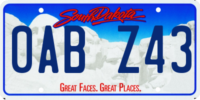 SD license plate 0ABZ43