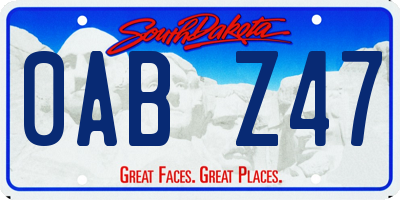 SD license plate 0ABZ47