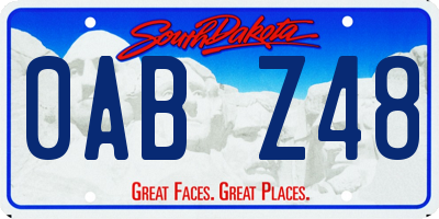 SD license plate 0ABZ48