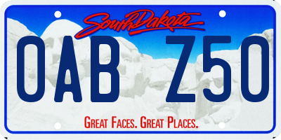 SD license plate 0ABZ50