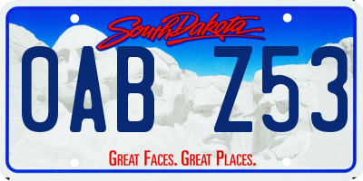 SD license plate 0ABZ53