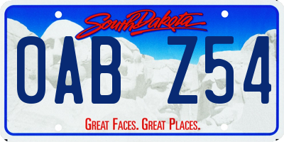 SD license plate 0ABZ54