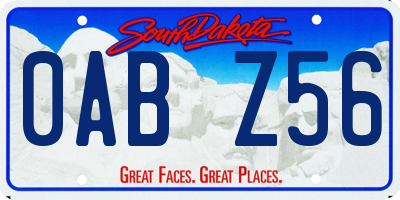 SD license plate 0ABZ56