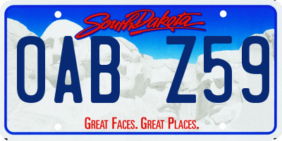 SD license plate 0ABZ59