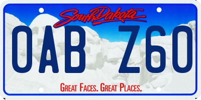 SD license plate 0ABZ60