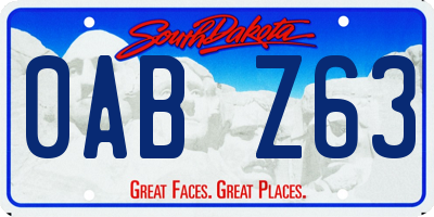 SD license plate 0ABZ63