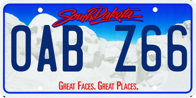 SD license plate 0ABZ66