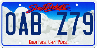 SD license plate 0ABZ79