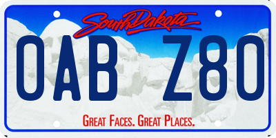 SD license plate 0ABZ80