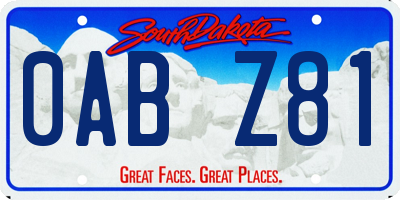 SD license plate 0ABZ81