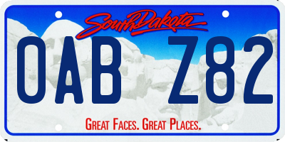 SD license plate 0ABZ82