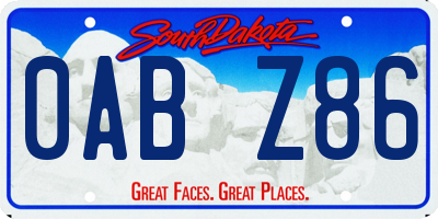 SD license plate 0ABZ86