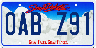 SD license plate 0ABZ91