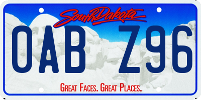 SD license plate 0ABZ96